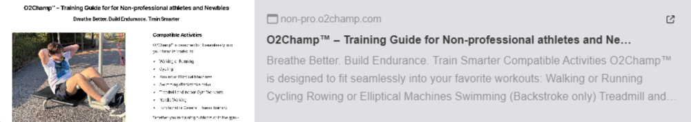 Non Professional athlete with O2Champ breathing trainer Get best sport results with the O2Champ breathing trainer